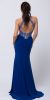 High Halter Neck Two-tone Bejeweled Top Long Prom Dress back